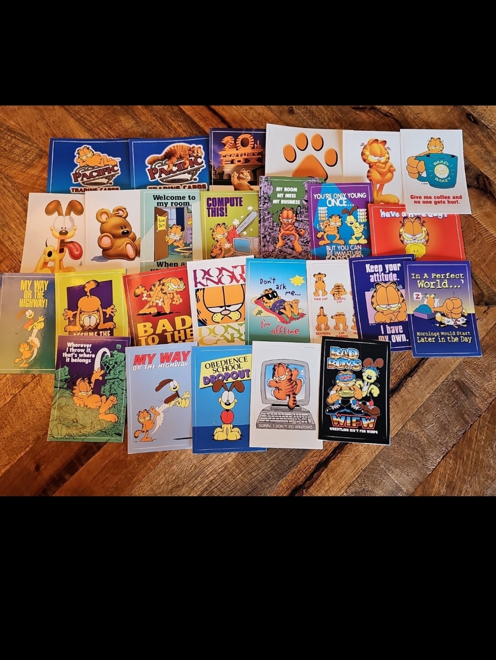 Garfield movie stickers Pacific cards